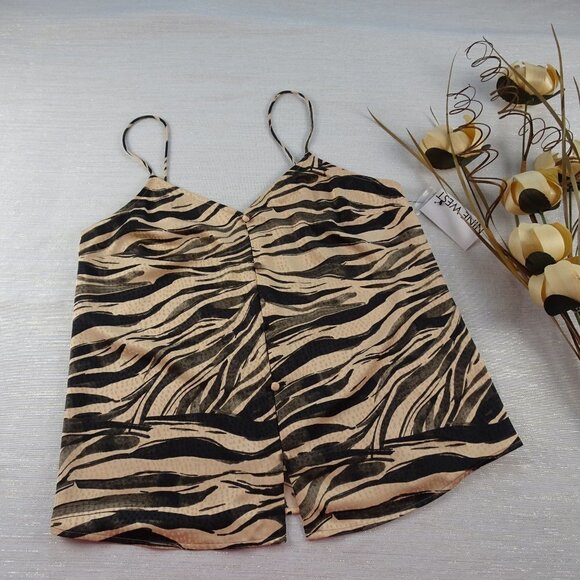 💰3/$25 NINE WEST Zebra Cami Tank Top Spaghetti Straps Choose size S-2XL NWT - Picture 7 of 10